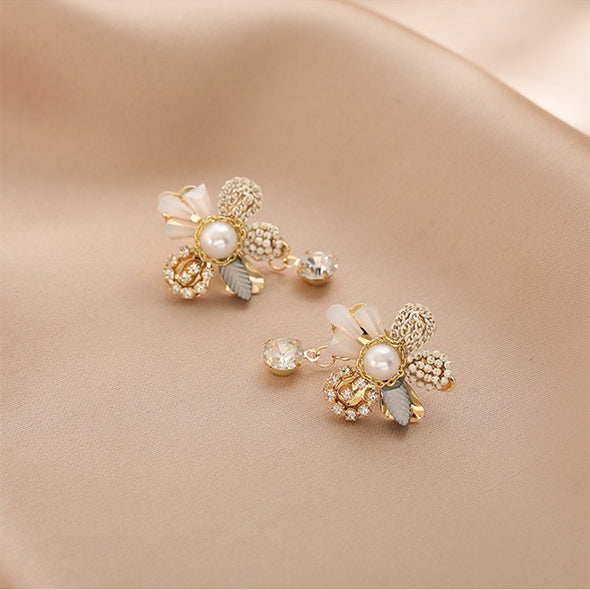 HA RIN's Multilayer Flower Stud Earrings