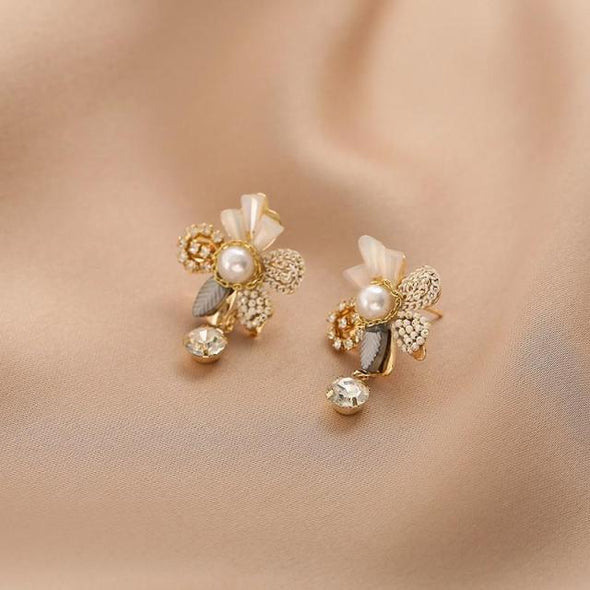 HA RIN's Multilayer Flower Stud Earrings