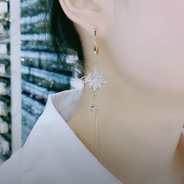 White Cherry Blossom Drop Earrings