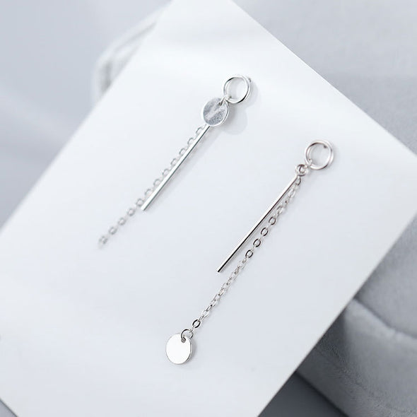 Disc Drop Asymmetrical Earrings