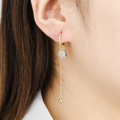 Gold Star and Moon Asymmetrical Earrings