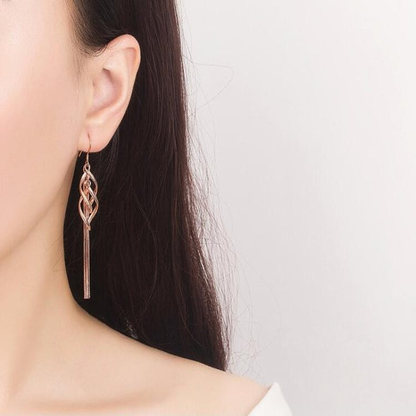 Twisted Tassel Drop Earrings