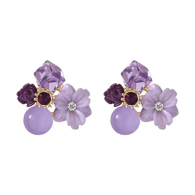 HA RIN's Noble Purple Stud Earrings
