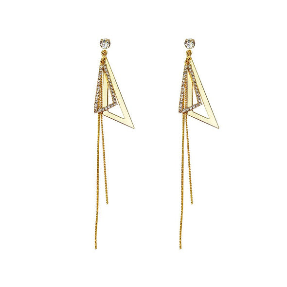 J&S Geometric Diamond Drop Earrings