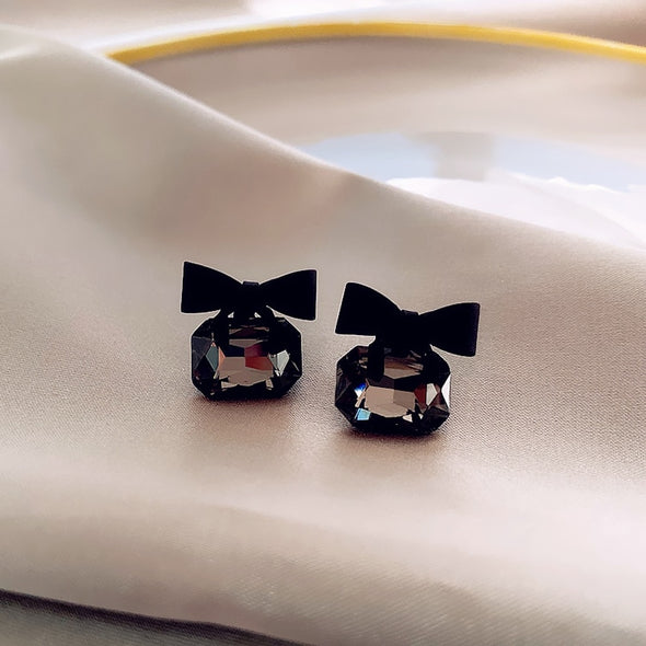 Black Bow and Prism Earrings