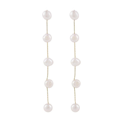 Ara's White Line Drop Earrings