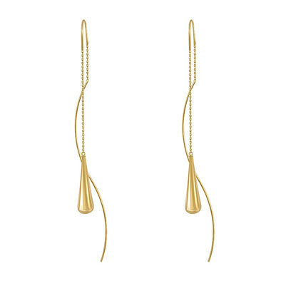 Gold Teardrops Story Earrings