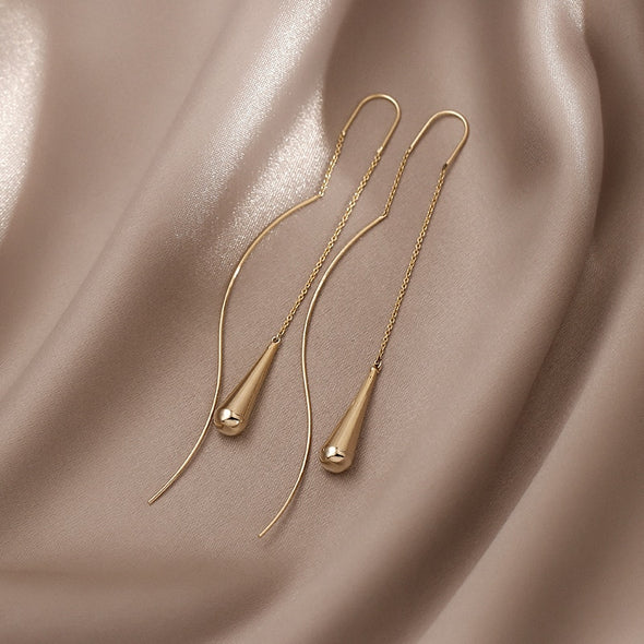 Gold Teardrops Story Earrings