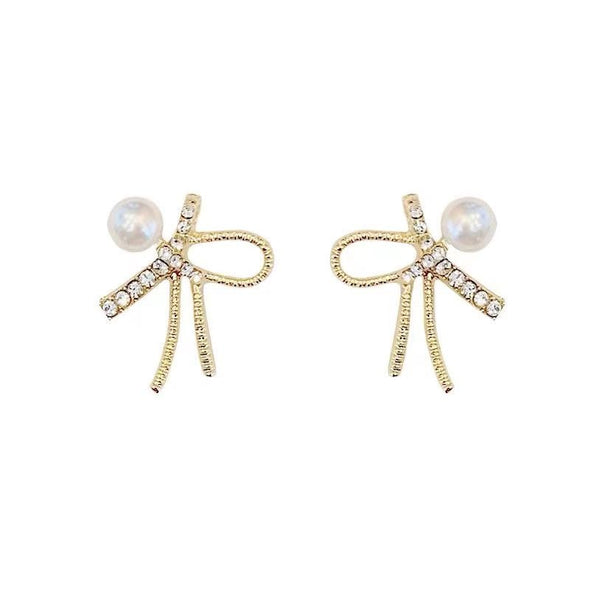 J&S Half Bow Stud Earrings