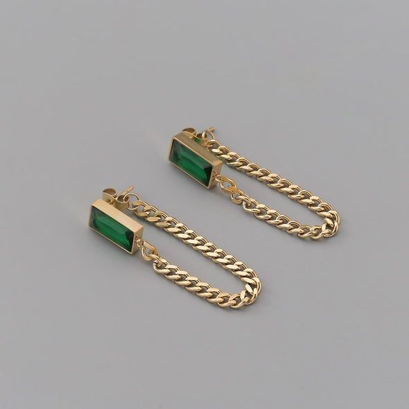 Emerald Palace Chain Drop Earrings