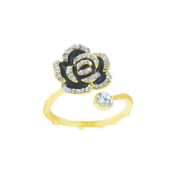 Black Camelia Ring