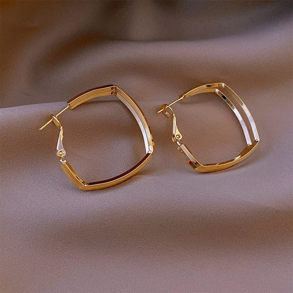 Double Layer Square Hoop Earrings