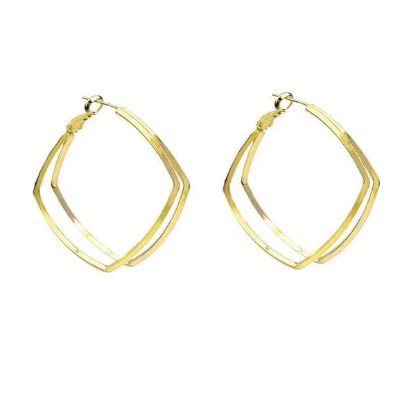 Double Layer Square Hoop Earrings