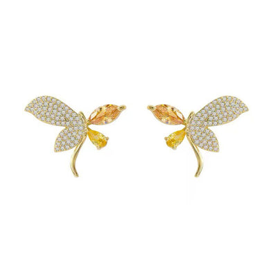 Champagne Butterfly Stud Earrings