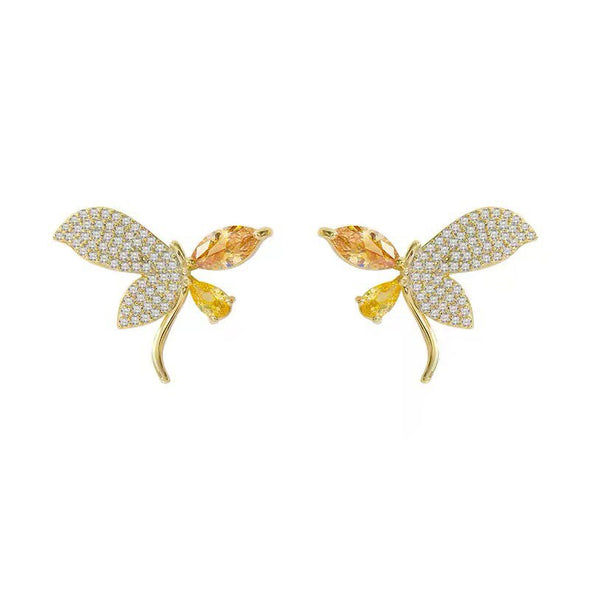 Champagne Butterfly Stud Earrings