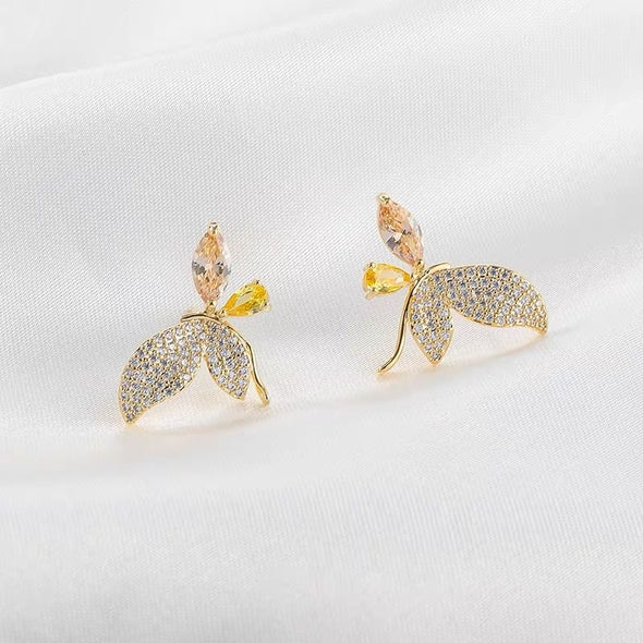 Champagne Butterfly Stud Earrings