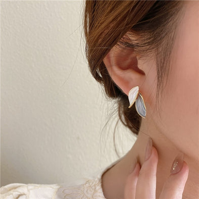 J&S Winter Leaves Stud Earrings