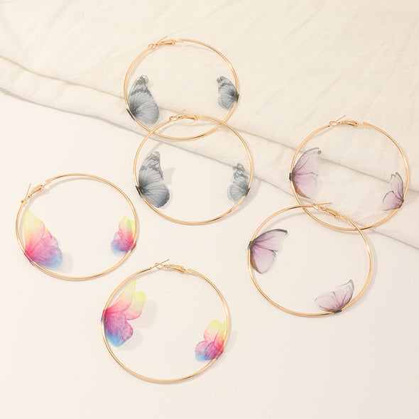 Butterfly's Nest Hoop Earrings