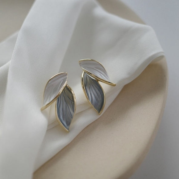 J&S Winter Leaves Stud Earrings