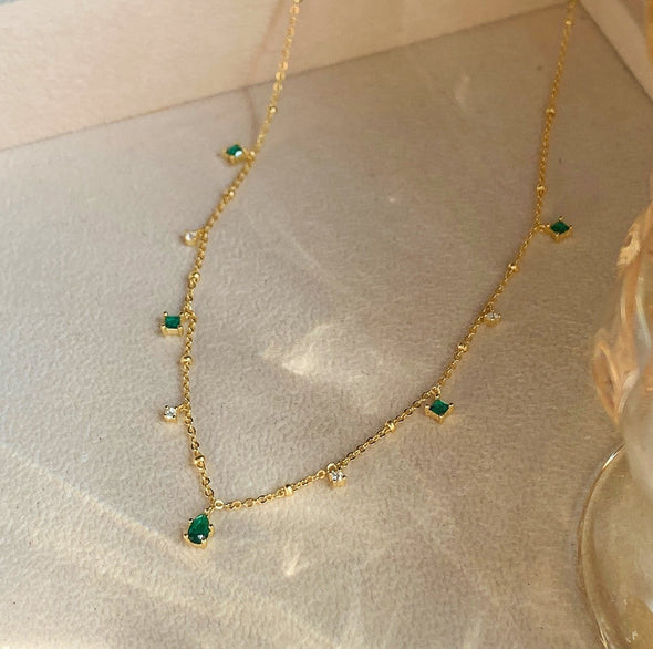 Green Droplets Necklace