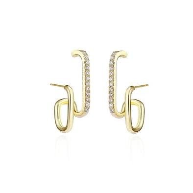 J&S Double Bar Stud Earrings