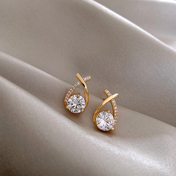 J&S Diamond Basket Stud Earrings