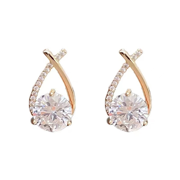 J&S Diamond Basket Stud Earrings