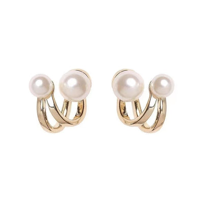 J&S Light Pearls Stud Earrings