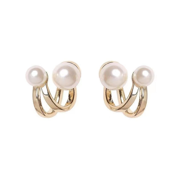 J&S Light Pearls Stud Earrings