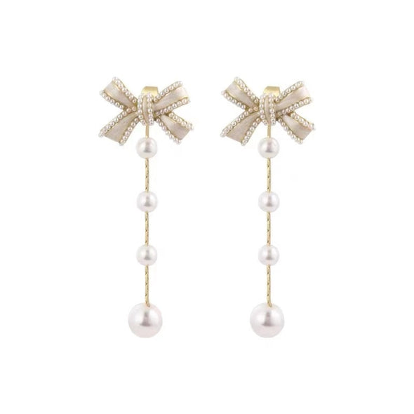 Luxury Bow Linear Drop Earrings