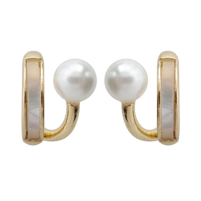 Rotating Pearl Stud Earrings