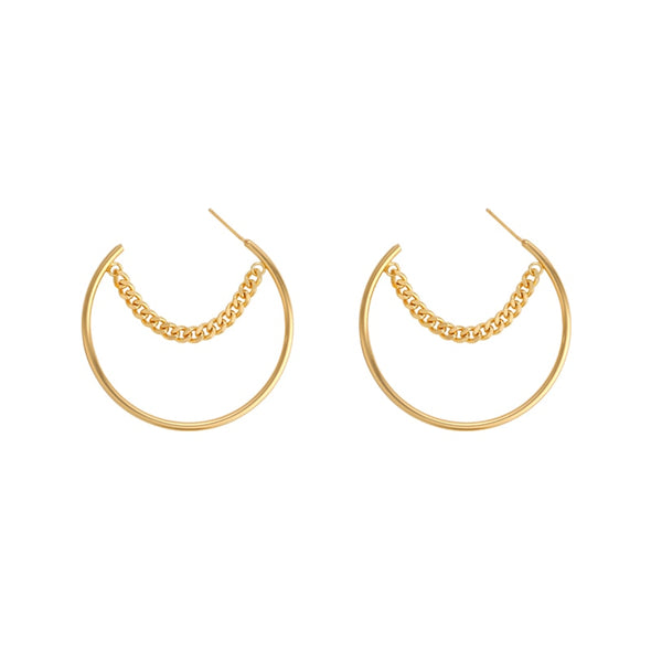 Top Chain Hoop Earrings