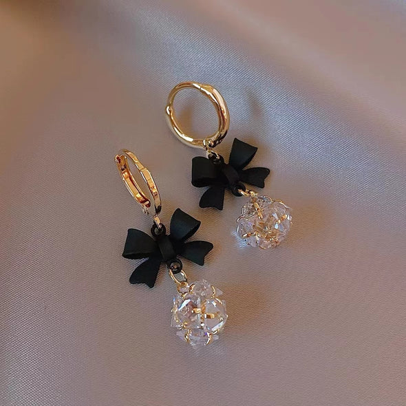 Black Bow Gift Earrings