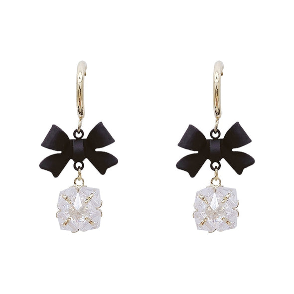 Black Bow Gift Earrings