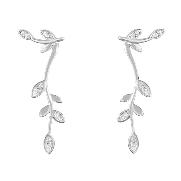 J&S Silver Branch Stud Earrings