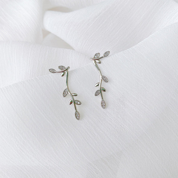 J&S Silver Branch Stud Earrings