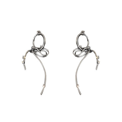 Silver Knotted Stud Earrings