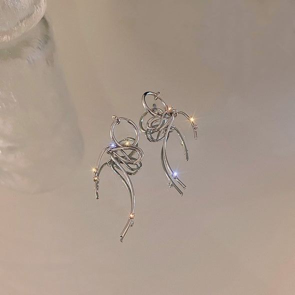 Silver Knotted Stud Earrings