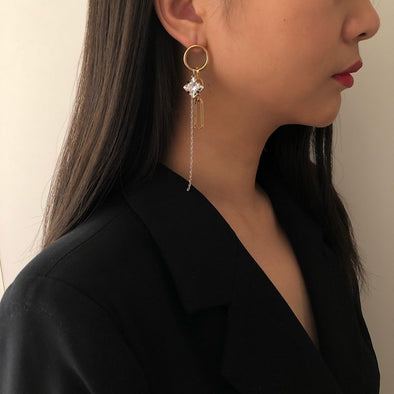 Confetti Chain Asymmetrical Earrings