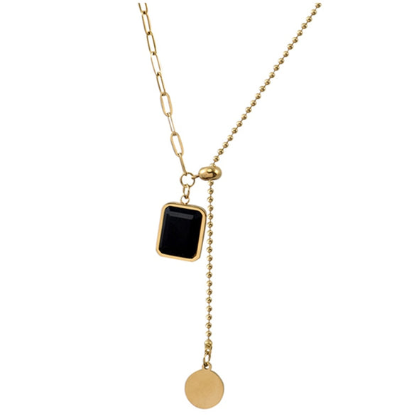 Black Orphic Drop Necklace